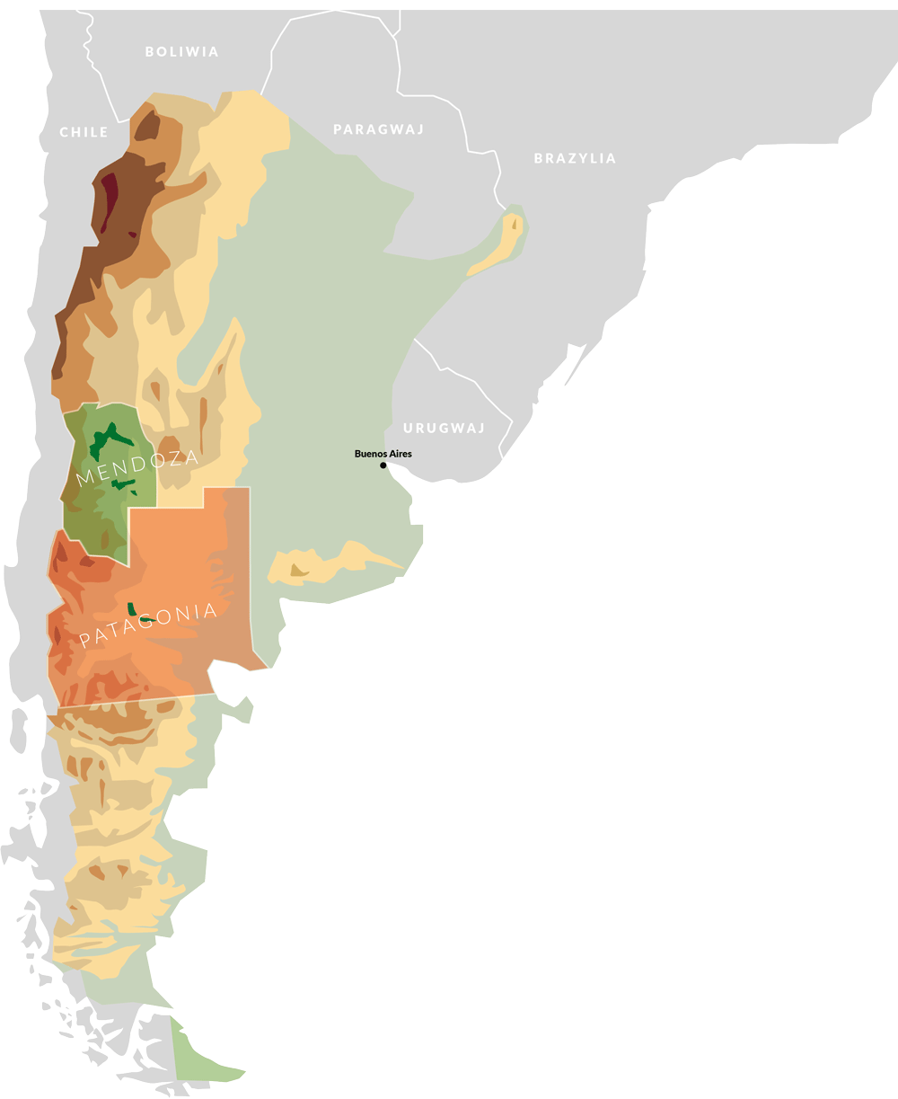Mendoza - Winiarska mapa Mendozy