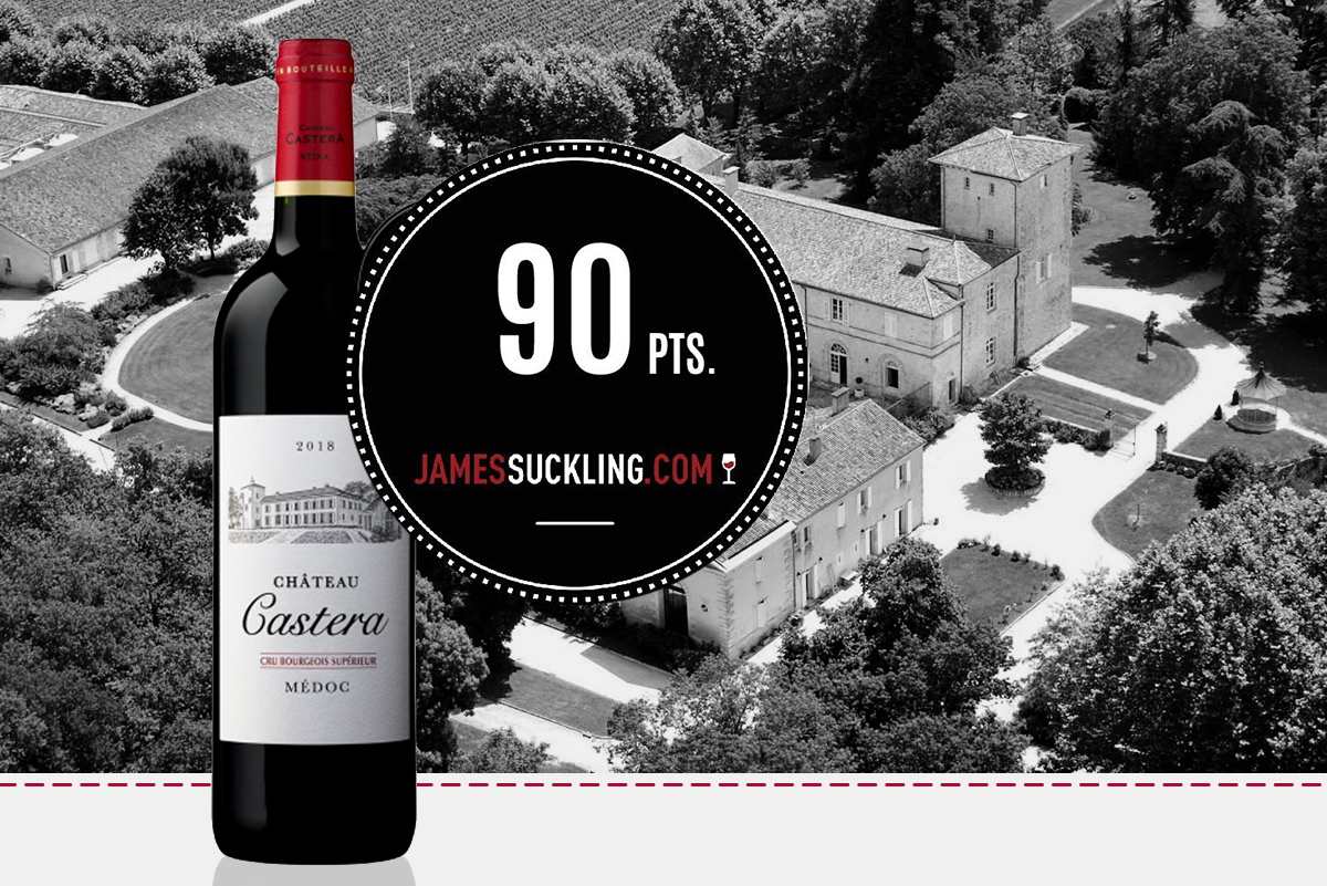 Château Castera 2018 otrzymało 90 punktów od Jamesa Sucklinga
