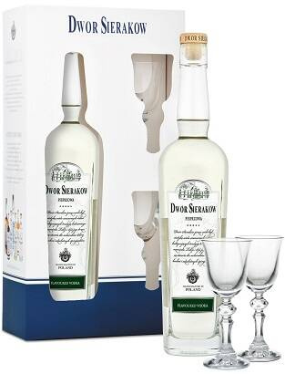 Dwór Sieraków Pieprzowa 0,7 l w pudełku + kieliszki