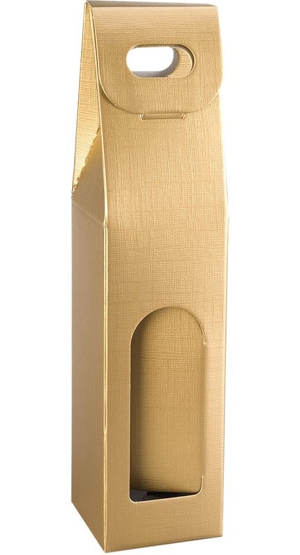 Złote pudełko z okienkiem – na 1 butelkę