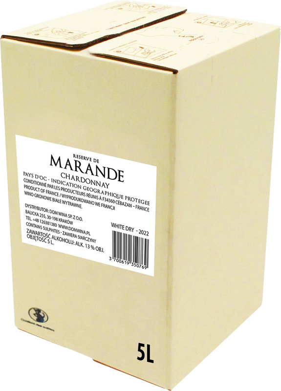 Réserve de Marande Chardonnay BIB 5 l