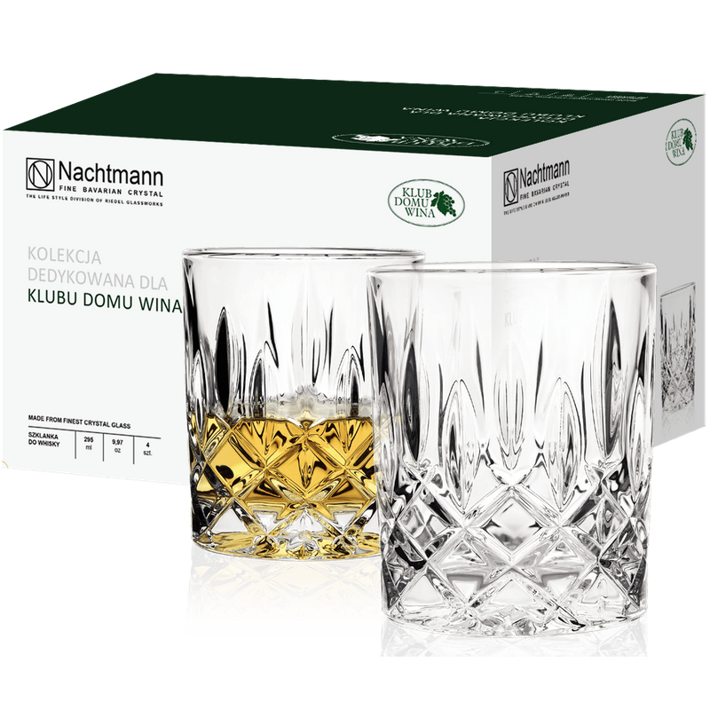 Kryształowe 4 szklanki do whisky - kolekcja Klubu Domu Wina