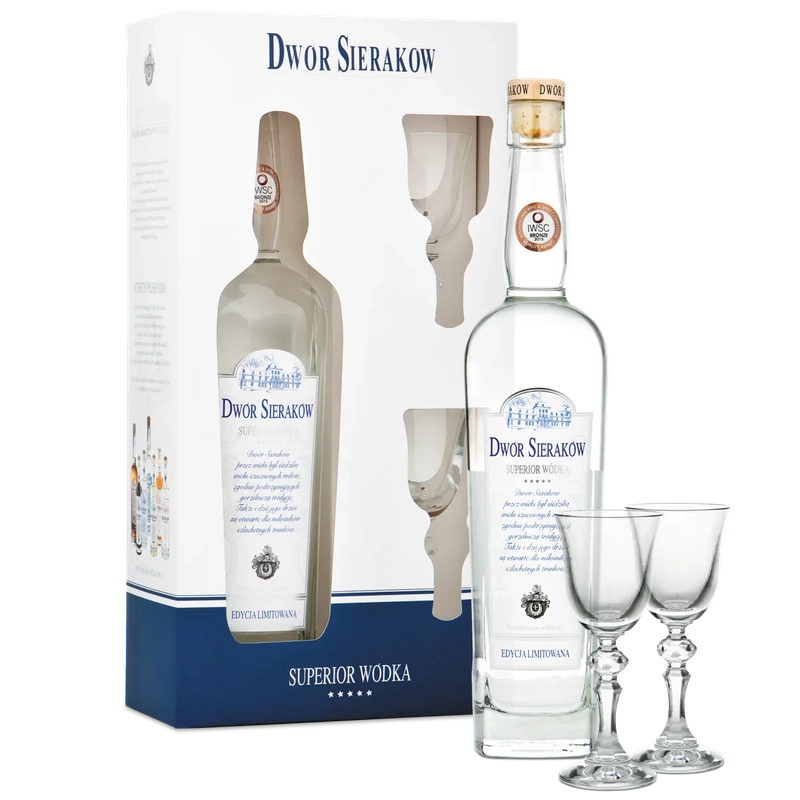 Dwór Sieraków Superior 0,7 l w pudełku + kieliszki