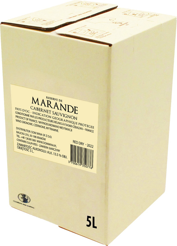 Réserve de Marande Cabernet Sauvignon BIB 5 l