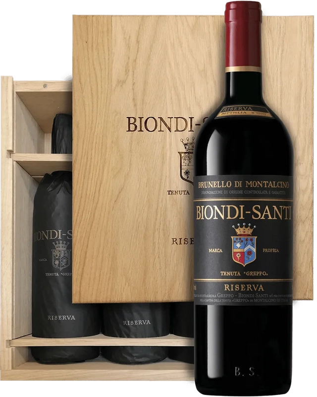 Biondi-Santi Brunello di Montalcino Riserva 2013 - 3 butelki w drewnianej skrzynce