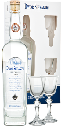 Dwór Sieraków Superior 0,7 l w pudełku + kieliszki
