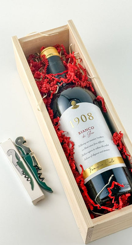 Zestaw prezentowy – 1908 Bianco di Gio + korkociąg