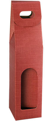 Bordowe pudełko z okienkiem – na 1 butelkę