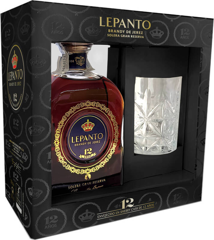 Lepanto Brandy de Jerez Solera Gran Reserva w pudełku z kielszkiem