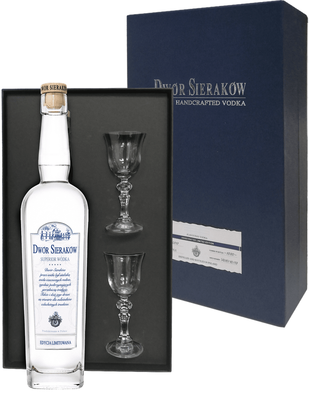 Zestaw Prestige Dwór Sieraków Superior Wódka 0,7 l z 2 kieliszkami